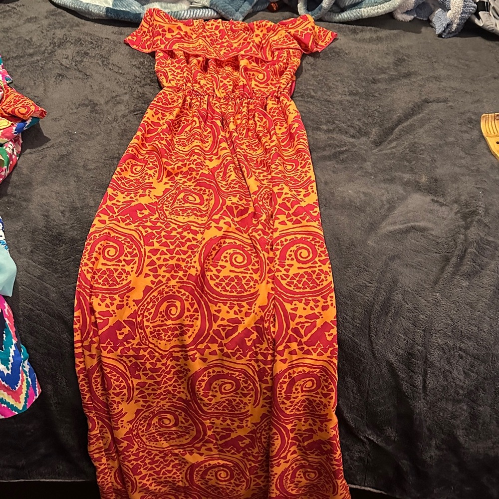 Women's Red Paisley Maxi Dress